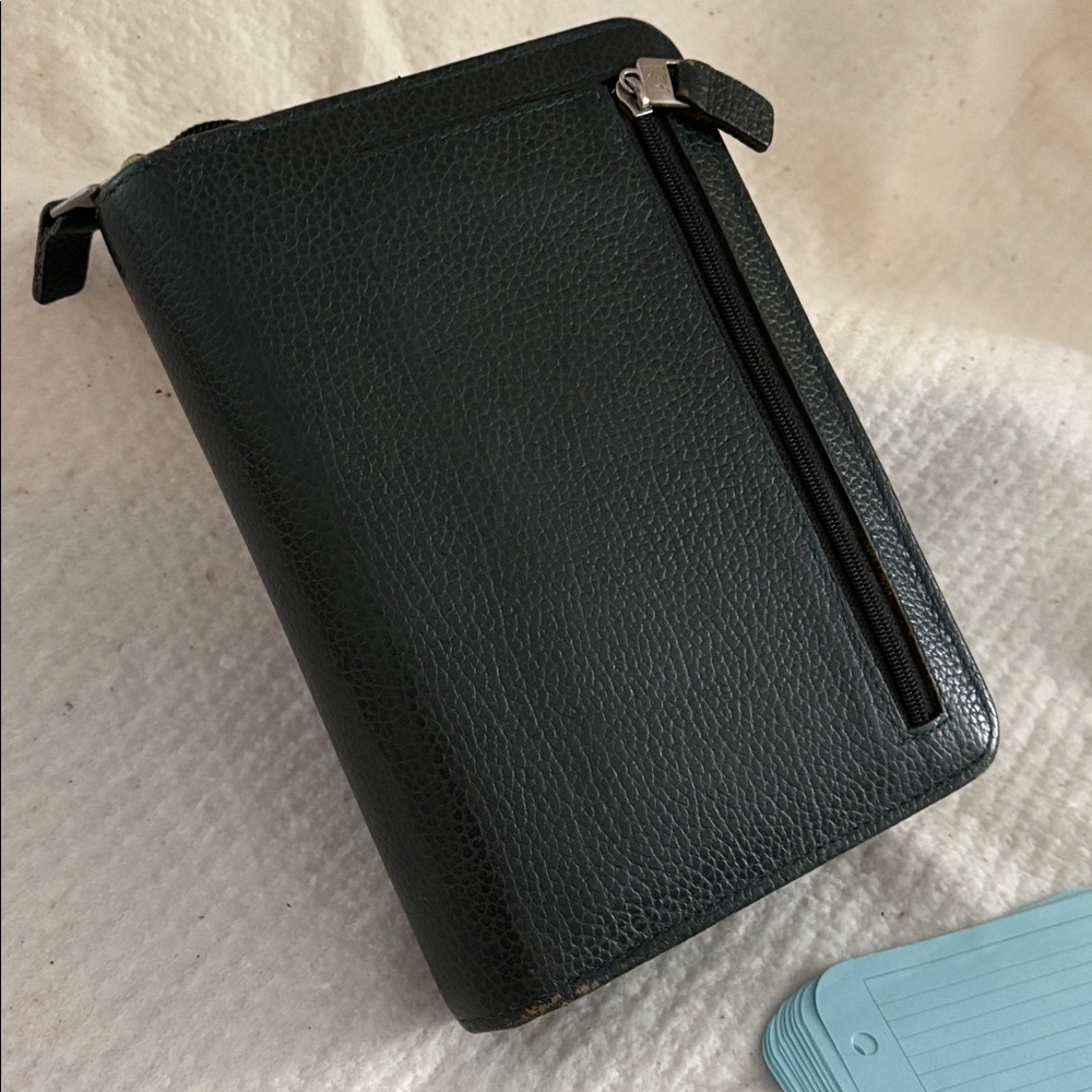 Analog: Franklin Quest All Leather Pocket Zipper Binder +Extras ; Made in USA - Picture 6 of 11